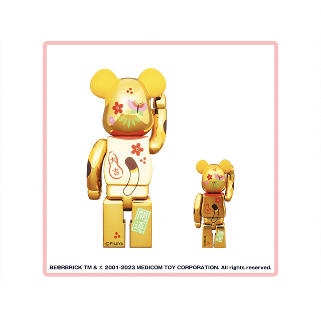 BE@RBRICK 招き猫 ペコちゃん 福 金メッキ 100% & 400%