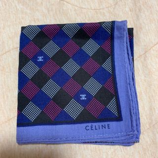 セリーヌ(celine)のCELINE セリーヌ メンズハンカチーフ ブロックチェック柄(ハンカチ/ポケットチーフ)