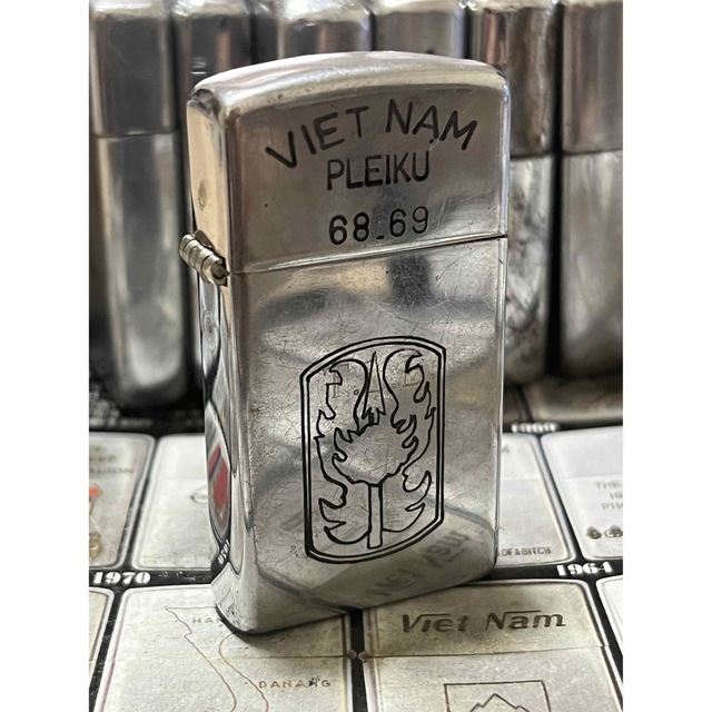 【ベトナムZIPPO】本物 1968年製ベトナムジッポー「199歩兵旅団」スリム