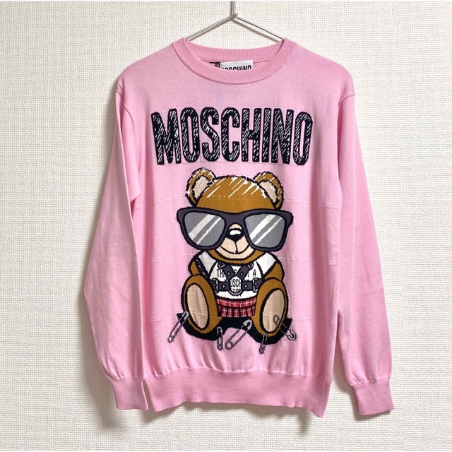 新品未使用 モスキーノ MOSCHINO  コットンニット size44 ピンク