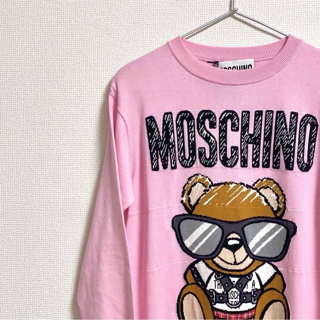 新品未使用 モスキーノ MOSCHINO  コットンニット size44 ピンク