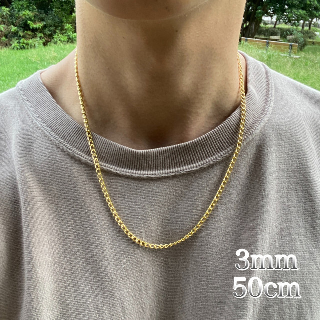太め》ゴールド チェーンネックレス 50cm メンズ レディース アクセサリー 《太め》ゴールド チェーンネックレス 60㎝ メンズ レディース アクセサリー