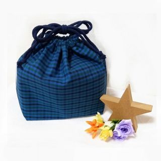 【おまけ付】ファミリアチェック　男の子　女の子　お弁当袋　巾着(外出用品)