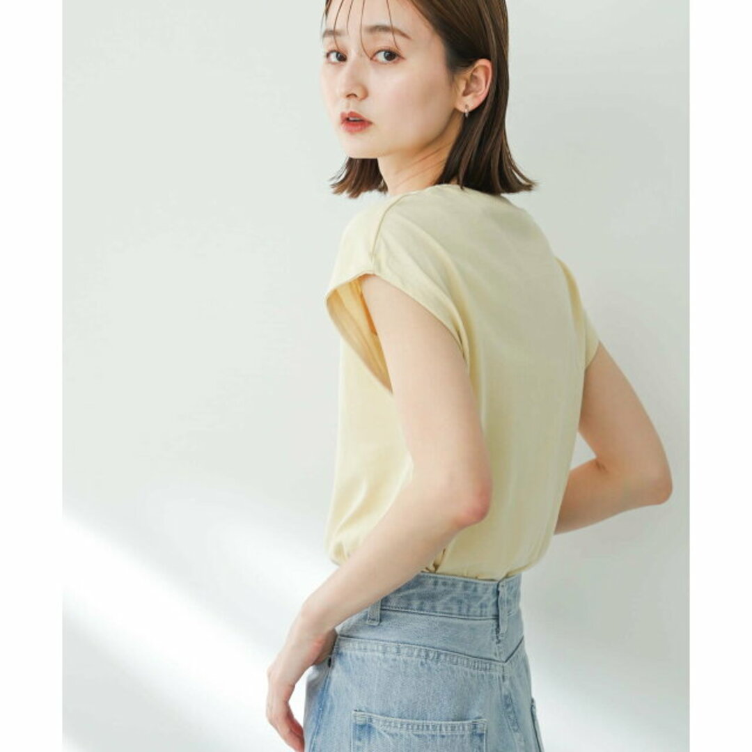 SENSE OF PLACE by URBAN RESEARCH(センスオブプレイスバイアーバンリサーチ)の【BEIGE】オーガニックコットンフレンチスリーブTシャツ レディースのトップス(カットソー(長袖/七分))の商品写真