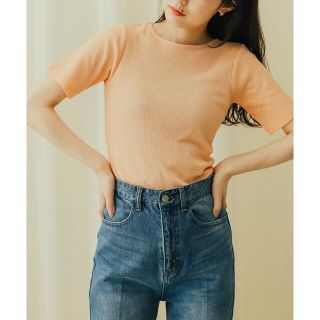 センスオブプレイスバイアーバンリサーチ(SENSE OF PLACE by URBAN RESEARCH)の【ORANGE】2WAYメランジリブTシャツ(半袖)(カットソー(長袖/七分))