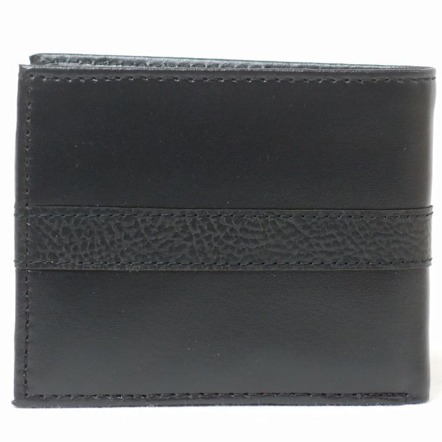 TOMMY HILFIGER(トミーヒルフィガー)の新品 TOMMY HILFIGER レザー 二つ折り財布 ブラック メンズのファッション小物(折り財布)の商品写真