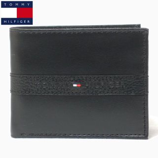 トミーヒルフィガー(TOMMY HILFIGER)の新品 TOMMY HILFIGER レザー 二つ折り財布 ブラック(折り財布)