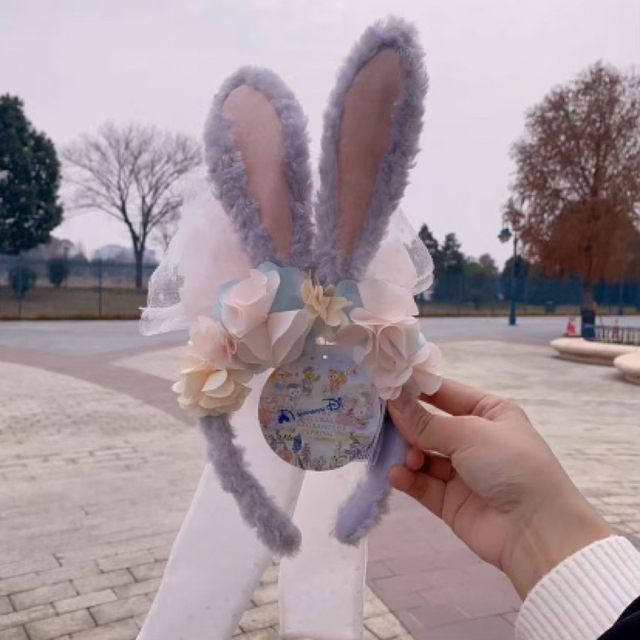 上海ディズニー新作 うさぎいっぱい蝶々カチューシャ
