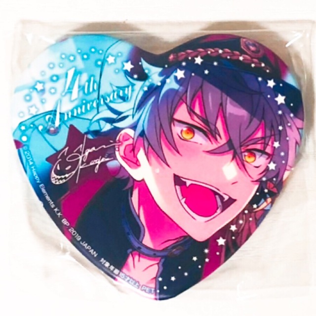 新品★あんスタ★UNDEAD【朔間零&大神晃牙】ハート型ビッグ缶バッジ★缶バッジ