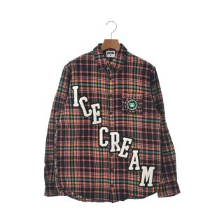 アイスクリーム(ICE CREAM)のICE CREAM カジュアルシャツ M ピンクx黒x黄等(チェック) 【古着】【中古】(シャツ)