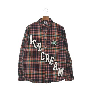 アイスクリーム(ICE CREAM)のICE CREAM カジュアルシャツ M ピンクx黒x黄等(チェック) 【古着】【中古】(シャツ)