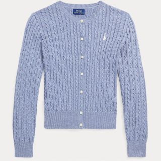 ポロラルフローレン(POLO RALPH LAUREN)の【美品】POLO RALPH LAUREN ケーブル コットン カーディガン(カーディガン)