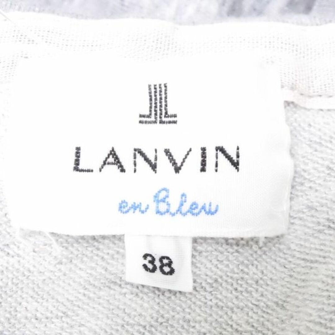 LANVIN en Bleu(ランバンオンブルー)の美品 LANVIN en Bleu ランバンオンブルー パーカー グレー 38 綿 他 フード ジップアップ レディース AM3979A62  レディースのトップス(パーカー)の商品写真