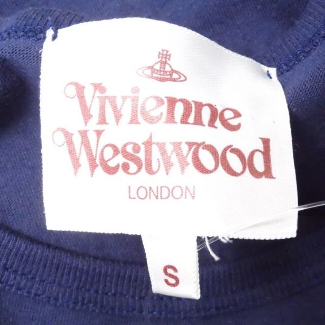 Vivienne Westwood(ヴィヴィアンウエストウッド)の美品 VivienneWestwood ヴィヴィアンウエストウッド 半袖Tシャツ ネイビー S コットン100％ 綿 紺 ラインストーン オーブ トップス AU1364A62  レディースのトップス(Tシャツ(半袖/袖なし))の商品写真