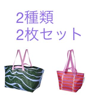 マリメッコ(marimekko)の【新品】マリメッコ×イケア　キャリーバッグ　2種類2枚セット(エコバッグ)