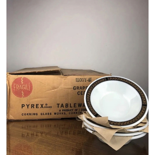 Pyrex - オールドパイレックス デッドストック エボニー スープ皿 ８枚セット