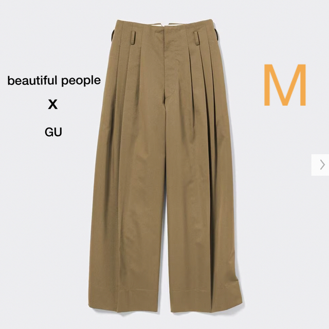 パンツbeautiful people gu タックワイドパンツ　M