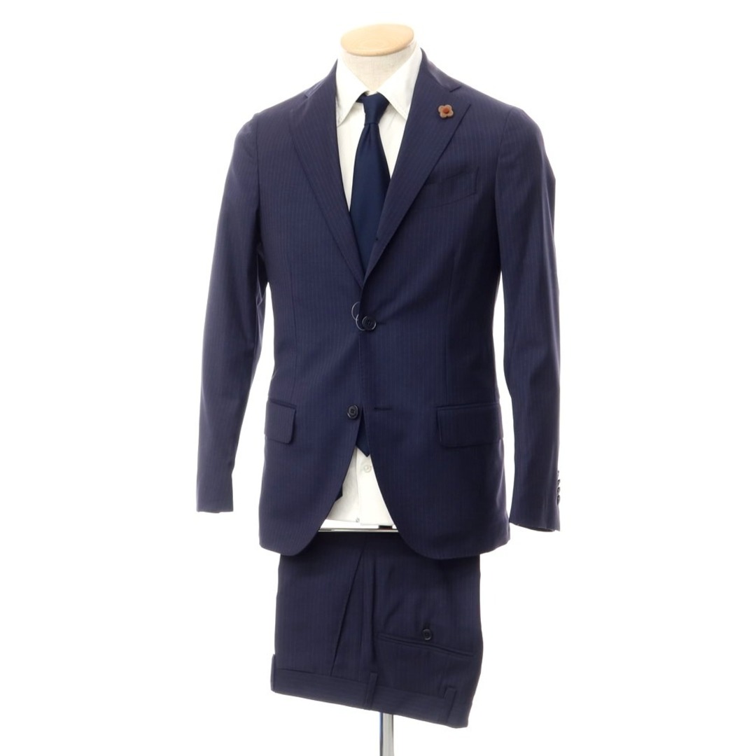 美品】LARDINI ラルディーニ ノッチドラペルスーツ ネイビー M