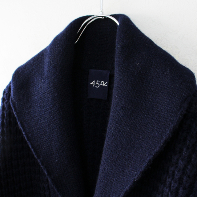 45rpm(フォーティーファイブアールピーエム)の45R フォーティファイブアール ワッフル KNIT ロング カウチン CARDIGAN 0/ネイビー ニットカーディガン【2400013233637】 レディースのトップス(カーディガン)の商品写真