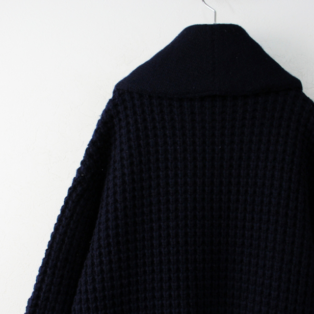 45rpm(フォーティーファイブアールピーエム)の45R フォーティファイブアール ワッフル KNIT ロング カウチン CARDIGAN 0/ネイビー ニットカーディガン【2400013233637】 レディースのトップス(カーディガン)の商品写真