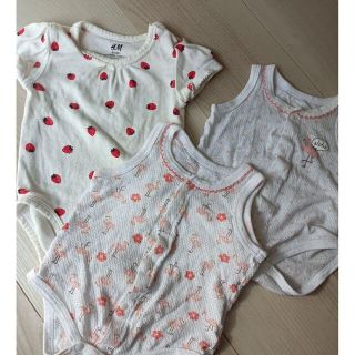 エイチアンドエム(H&M)のベビー　肌着　春夏【60】３枚　セット(肌着/下着)