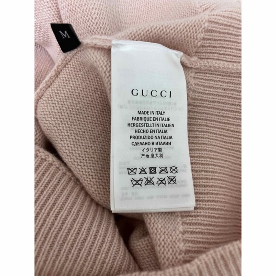 Gucci - 超美品❗GUCCI カシミヤ100% ニット ピンク ミンク袖 Mサイズ