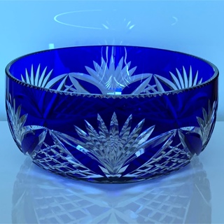 ✯極レア 最高級 神秘的 オールドサンルイ 青 サファイア ブルー 丸鉢  ✯(テーブル用品)