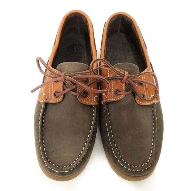 Paraboot(パラブーツ)のパラブーツ デッキシューズ BARTH ヌバック × レザー 7.5 ブラウン メンズの靴/シューズ(デッキシューズ)の商品写真