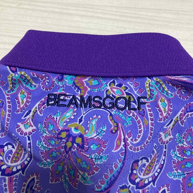 新品同様 21ss■BEAMS GOLF パープルレーベル■ペイズリーポロシャツ