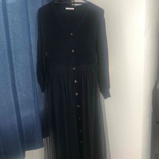 ウィルセレクション(WILLSELECTION)のウィルセレクション　ニットワンピース　黒(ロングワンピース/マキシワンピース)