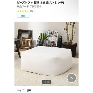 ニトリ(ニトリ)のビーズソファ 標準 本体(Nストレッチ)別売りカバー付き(ビーズソファ/クッションソファ)