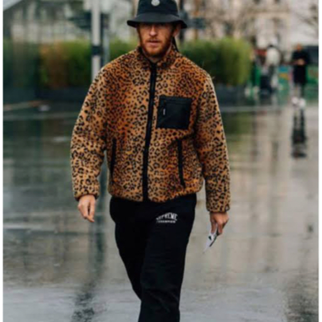 supreme leopard fleece reversible jacket