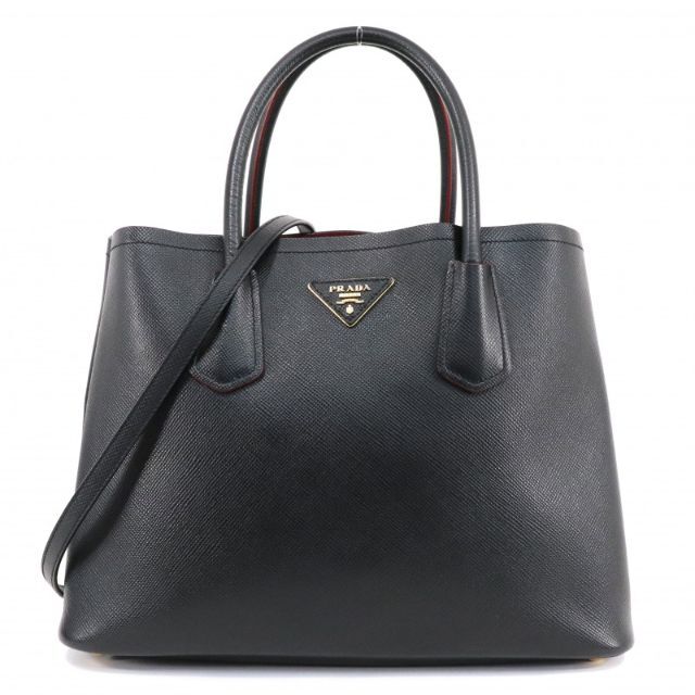 最新入荷 PRADA ブラック 2wayバッグ サフィアーノキュイール プラダ