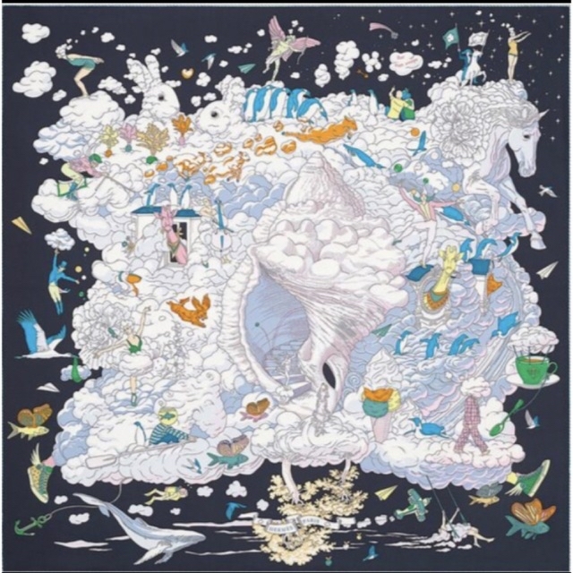 最安 Hermes - HERMES エルメス カレ90 私の雲 新品 箱、タグ、リボン
