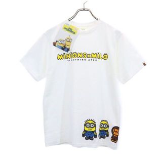 未使用 ベイプ ミニオンズ コラボ プリント 半袖 Tシャツ S 白 BAPE メンズ  220621