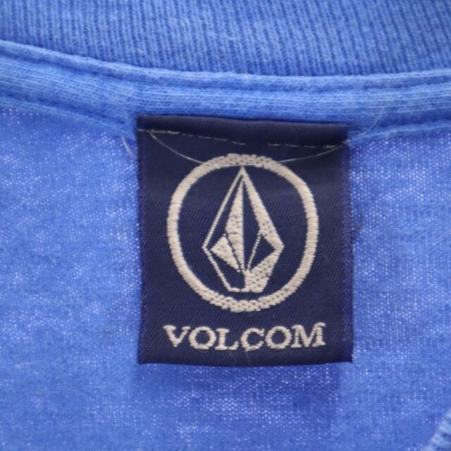 ボルコム 90s USA製 プリント 半袖 Tシャツ L ブルー VOLCOM メンズ 古着 220625