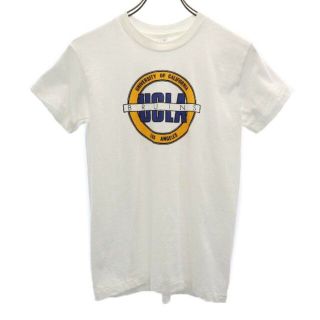 ヘインズ(Hanes)のヘインズ 80s USA製 ヴィンテージ UCLA プリント 半袖 Tシャツ L（14-16） 白 Hanes キッズ  【220623】 メール便可 【中古】(Tシャツ/カットソー)