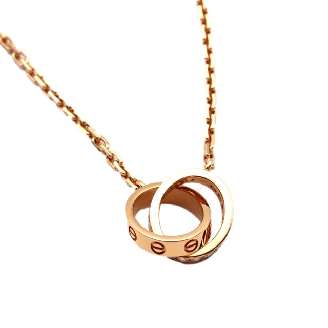 日本産】 カルティエ 美品 Cartier ベビーラブ CARTIER ジュエリー レディース ピンクゴールド K18PG Au750 ダイヤモンド ネックレス ネックレス 山崎裕見子 ネックレス Pt900プラチナ ダイヤモンド 0.331ct レディース 中古