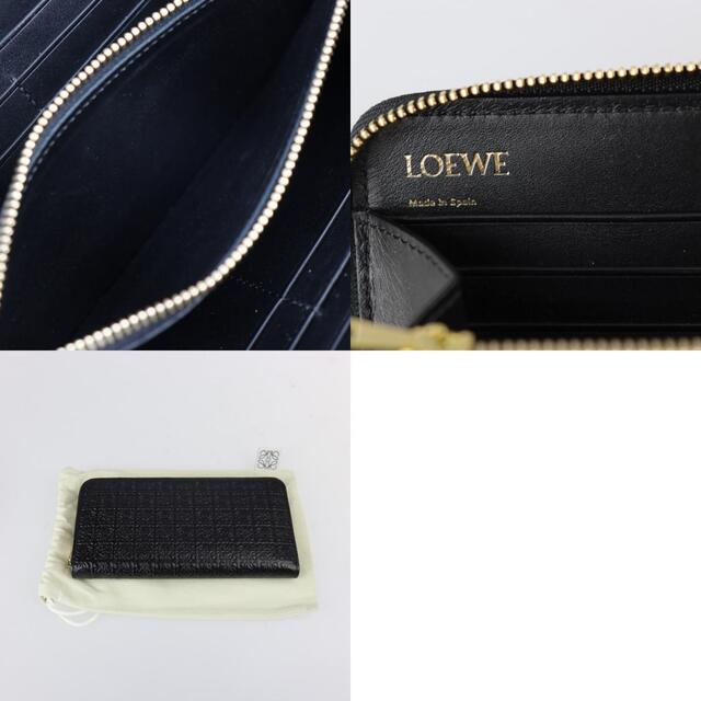 LOEWE ロエベ リピートアナグラム リピート ジップアラウンド ウォレット 長財布 C499T12X07   カーフスキン ブラック ゴールド金具  ラウンドファスナー 【本物保証】