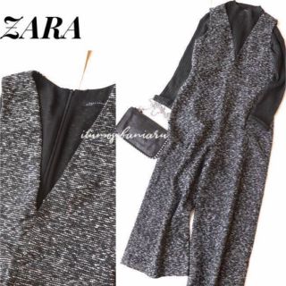 ザラ(ZARA)のZARA ツイードサロペット(サロペット/オーバーオール)