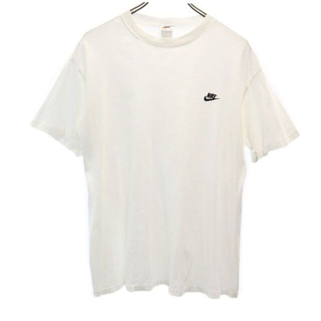 ナイキ 90s 銀タグ ワンポイント刺繍 半袖 Tシャツ L 白 NIKE メンズ  220625