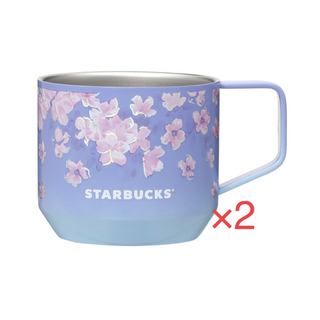 スターバックス(Starbucks)の【2個】SAKURA2023ステンレスマグブルー340ml(グラス/カップ)