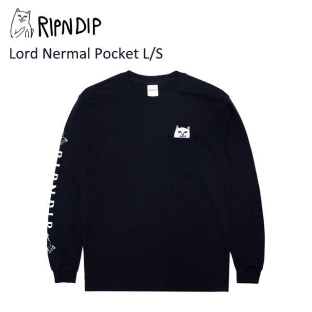 RIPNDIP ロンT Lord Nermal Pocket L/SブラックS