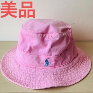 ポロラルフローレン(POLO RALPH LAUREN)のPolo by RALPH LAUREN バケットハット　ピンク　コットン(ハット)