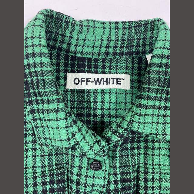 OFF-WHITE(オフホワイト)のオフホワイト バイアスロゴ バックプリント チェック柄 ネルシャツ ジャケット  メンズのジャケット/アウター(ブルゾン)の商品写真