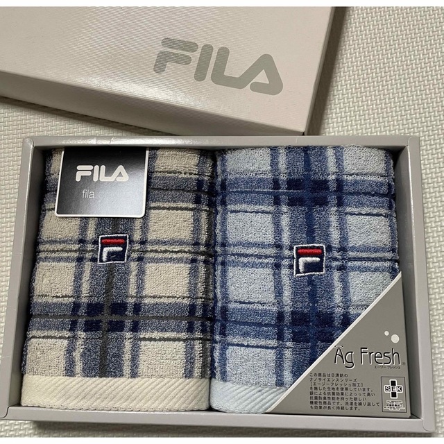 FILA(フィラ)のFILAウォッシュタオル２枚セット インテリア/住まい/日用品の日用品/生活雑貨/旅行(タオル/バス用品)の商品写真