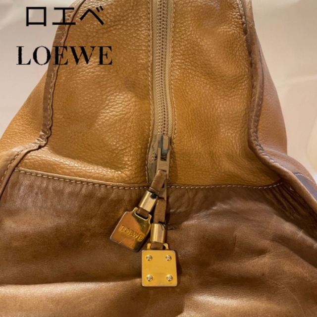 【専用】LOEWE ロエベ アナグラム 本革  レザー ロゴプレート リュック