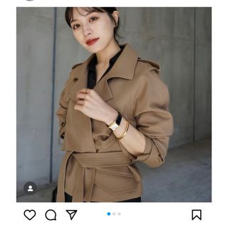 ノーブル(Noble)のL'or Cropped Trench Jacket Camel(トレンチコート)