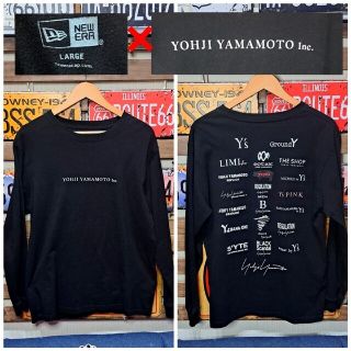 ヨウジヤマモト(Yohji Yamamoto)のヨウジヤマモト×ニューエラ　長袖Tシャツ　ロンT カットソー　L　ブラック(Tシャツ/カットソー(七分/長袖))