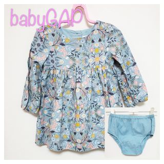 ベビーギャップ(babyGAP)の【90】ベビーギャップ　長袖　花柄　ワンピース　パンツ付き(ワンピース)